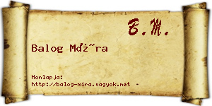 Balog Míra névjegykártya