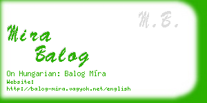 mira balog business card
