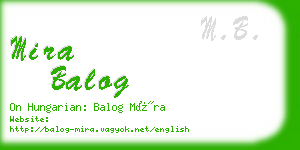 mira balog business card